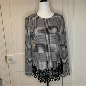 Zara Houndstooth Blouse